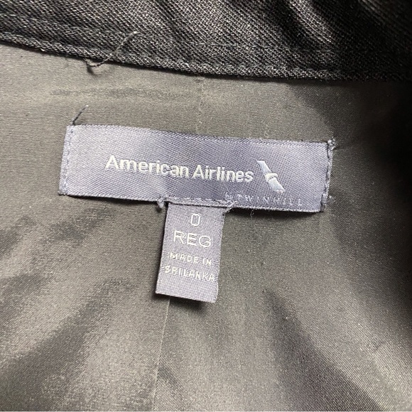 American Airlines Grey Womens Button Up Uniform Dress Size 0 Short Sleeve - Picture 3 of 13